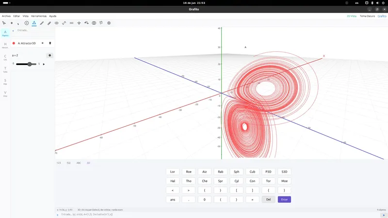 Atractor de Lorenz 3D en forma de mariposa
